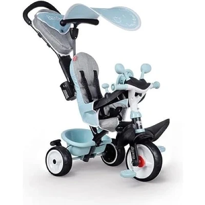 Image de Smoby Tricycle Baby Driver Plus Bleu Vélo Evolutif Enfant Dès 10 Mois Roues Silencieuses Frein de Parking 741500