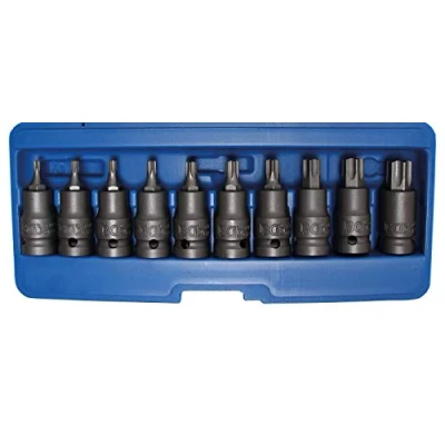 Image de BGS 5097 Jeu de douilles à embouts choc 12,5 mm (1/2&quot;) Profil T (pour Torx Plus) T20 T70 10 pièces