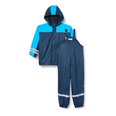 Image de Playshoes Mixte enfant Regen anzug Mit Fleece futter Veste Imperm able, Bleu (Marine 11), 104 EU