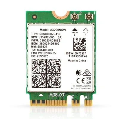 Image de HighZer0 Electronics AX200 WiFi 6 Adapter Dual Band 802.11ax M.2 Card for PC Up to 2.4 Gbps No vPro Supports Bluetooth 5.2 &amp; Intel, AMD, Windows 10/11, Linux AX200NGW (AX200)