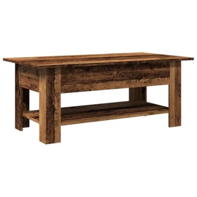 Image de vidaXL Table Basse Vieux Bois 102x55x42 cm d&#039;ingénierie, d&#039;appoint, de Salon, latérale, Bout canapé, Centrale