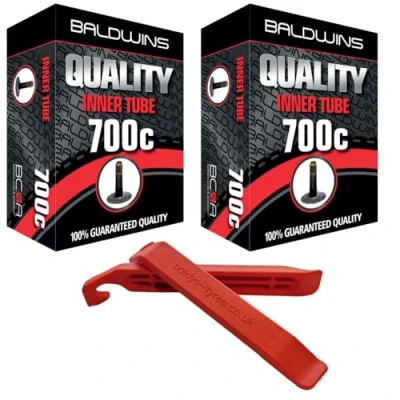 Image de Lot de 2 chambres à air 700 C Baldwins pour vélo/vélo x 35 47 (convient toutes les valves Schrader 35C, 38C, 40C, 42C, 45C, 47C)