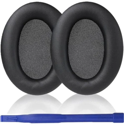 Image de Aiivioll Coussinets d&#039;oreille WH 1000XM3 compatibles avec Sony Bluetooth Noise Cancelling Casque Protein PU Mousse à mémoire de forme (Noir)