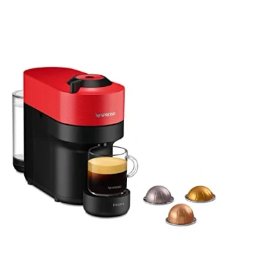 Image de KRUPS NESPRESSO YY4888FD Vertuo Pop Rouge Machine a café capsules, Cafetiere compacte, 4 tailles de tasses, Expresso, Bluetooth