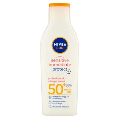 Image de NIVEA SUN Sensitive Immediate Protect Latte Solare FP50+, Protezione da Allergie Solari, 200 ml