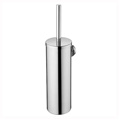 Image de Ideal Standard Ensemble Brosse WC et Support IOM pour Cuvette Toilette Fixation Murale avec Couvercle Métal Finition Acier Inoxydable A9128MY Blanc