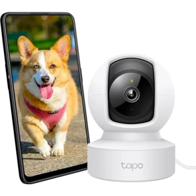 Image de Tapo Caméra Surveillance WiFi/Ethernet intérieure 2K(3MP) C212, Détection de Personne, Audio Bidirectionnel, Compatible avec Alexa et Google Assistant, pour Bébé/Animaux