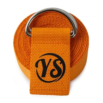 Image de Yoga Studio Sangle de Ceinture Unisexe YS DRing/2,5/Safran 2,5 m avec Boucle en D métal, Dimensions 38 mm x