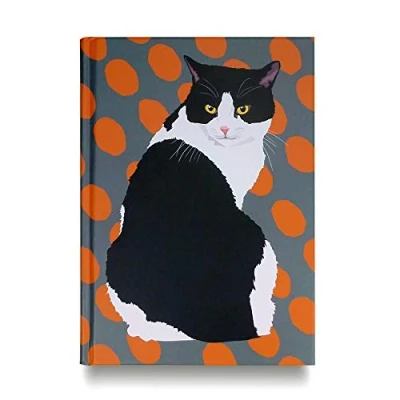 Image de Leslie Gerry Carnet de notes à couverture rigide Motif chat Noir/blanc Format A5