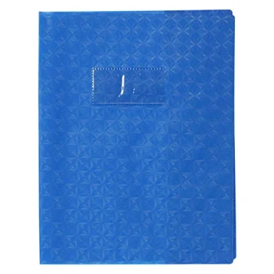 Image de Calligraphe 72012AMZC Un Protège Cahier Grain Losange Bleu 17x22 cm 18/100ème avec Porte Étiquette PVC Opaque
