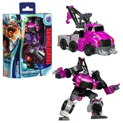 Image de Transformers EarthSpark Deluxe Class Chaos Terran Aftermath Figurine robot d&#039;action de 12,7 cm, jouets interactifs pour garçons et filles 6 ans plus