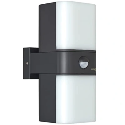 Image de Oktaplex lighting Duas Motion Lampe d&#039;extérieur Avec détecteur de mouvement 20 W 1800 lm 3000 K Blanc chaud IP65 Rotative capteur Anthracite