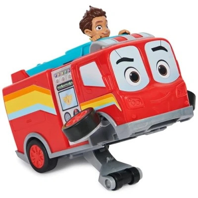 Image de Disney Junior Firebuds, Camion de Pompier Bo et Flash à rétrofriction Roue arrière, Jouets pour Filles garçons partir 3 Ans