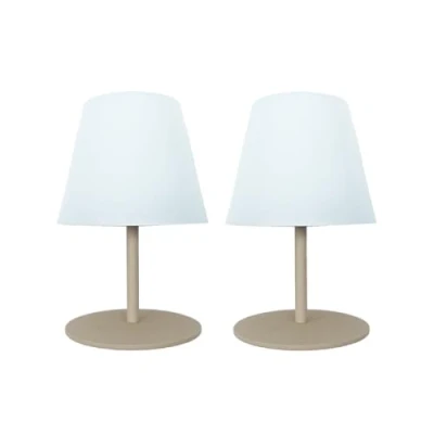 Image de Set de 2 lampes table LED sans fil TWINS Cream H16cm