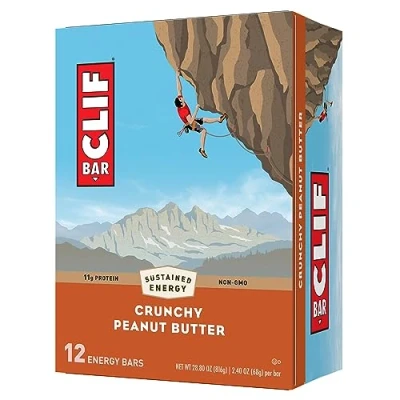 Image de Clif Bar Crunchy Peanut Butter Energy Bars, 12 Bars/Box