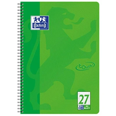 Image de Oxford Touch Bloc notes ligné avec double marge Vert Format A4 80 feuilles