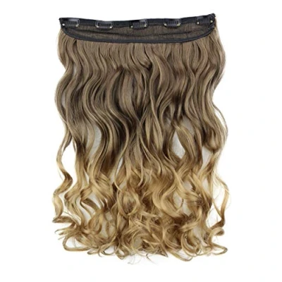 Image de CAISHA 40cm Extensions De Clip Cheveux Postiche Ondulé Blond Brun Ombré C75 1