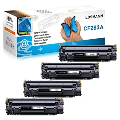 Image de LOSMANN Cartouche de toner compatible pour HP 83A CF283A LaserJet Pro M201n M201dw per MFP M225dn M225dw M127fn M127fp M127fs M127fw M125a M125rnw M125nw (4 Noir)
