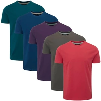 Image de Charles Wilson Pack de 5 T Shirts Unis à Col Rond (3XL, Core Essentials Type 23)