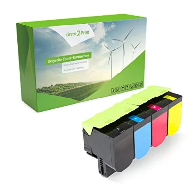 Image de Green2Print Toner Set, 4 Cartouches 1x 4000, 3X 3000 Pages pour Lexmark CS310N, CS310DN, CS410N, CS410DN, CS410DTN, CS510DE, CS510DTE