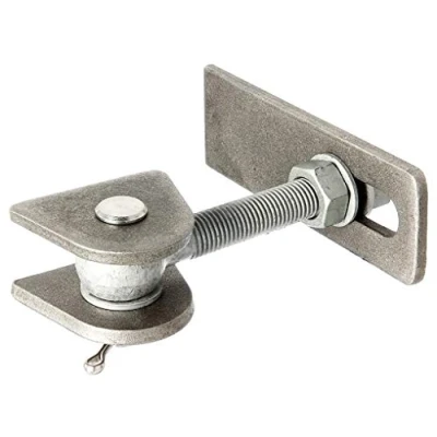 Image de Alberts 411145 Penture de portail pour ouverture à 180 modèle long vis et écrous galvanisés chaud, boulons goupilles fendues en acier inoxydable filetage M20
