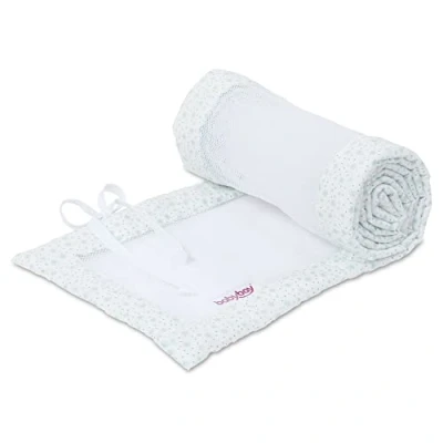 Image de babybay Tour de lit en maille pour d&#039;appoint/protection contre les chocs bébé, convient modèle Maxi, Boxspring, Comfort et Plus, blanc pailleté étoiles menthe