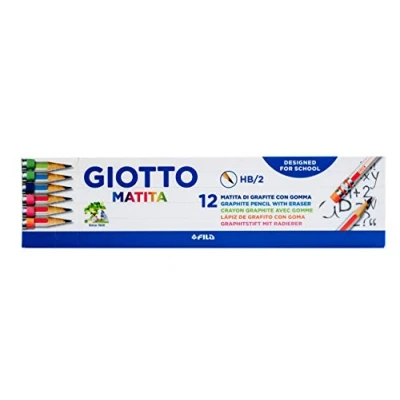 Image de GIOTTO Matita Etui 12 crayons graphite HB bout gomme