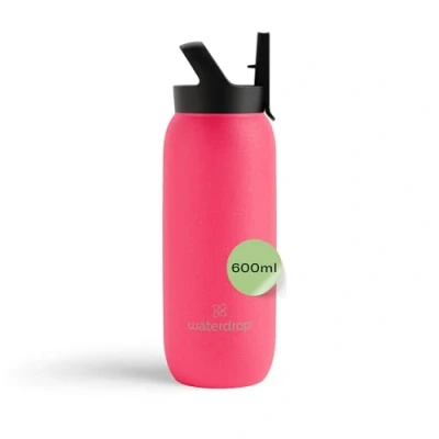 Image de waterdrop® Gourde avec Paille 600 ml Isotherme, Bouteille d&#039;eau en Acier Inoxydable, 24h Froid 12h Chaud, Anti fuite &amp; Résistante, Isotherme pour Boissons Chaudes et Froides