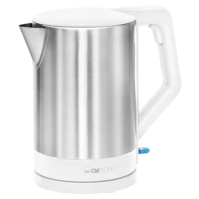 Image de Clatronic Bouilloire, Kettle, Bouilloire 1,5 L avec arrêt automatique et manuel, connecteur rotatif à 360, sans BPA, max. 2200Watt, blanche, WKS 3692