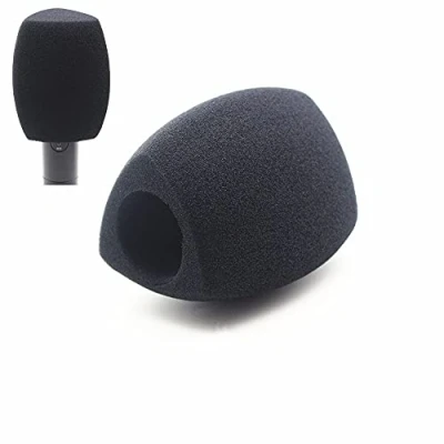 Image de Saidbuds Sponge Microphone Pare Brise Micro Couverture en Mousse pour à Main de d&#039;interview (Noir)