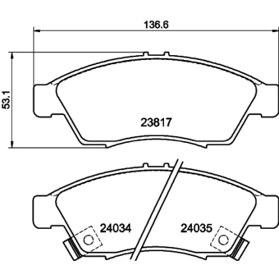 Image de HELLA 8DB 355 011 081 Jeu de plaquettes frein avec indicateur d&#039;usure SUZUKI: Liana 3/5 portes