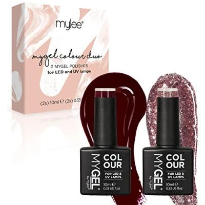 Image de MyGel by MYLEE Sugar &amp; Spice Duo Vernis à Ongles Gel Set 2x10ml UV/LED Nail Art Manucure Pédicure pour Usage Professionnel et Domestique Longue durée facile utiliser