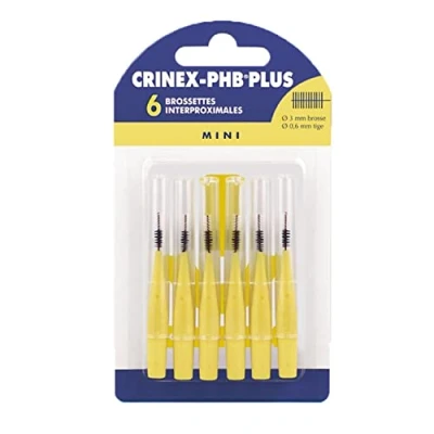 Image de CRINEX Phb Plus Mini Brossette Dentaire Fibres en Tynex Jaune 6 Brossettes par Unité