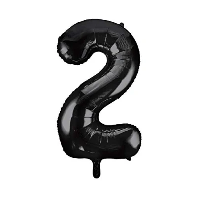 Image de Unique Party 55862 Ballon Géant Numéro 2, 86 cm, Noir