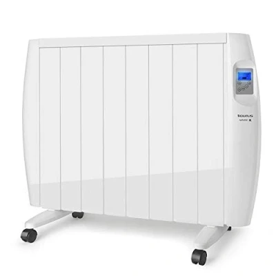 Image de Taurus Tallin 1500 Radiateur électrique à inertie 1500W, 7 éléments, technologie sèche, Programmable, Température jusqu&#039;à 35 C, Confortable et économique, Roues support mural, Blanc