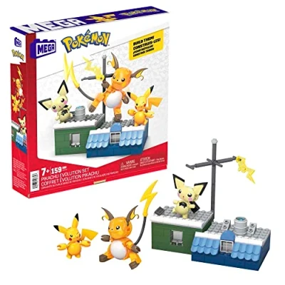 Image de MEGA Pokémon Coffret de construction Pikachu avec 3 figurines articulées (160 pièces) pour enfants