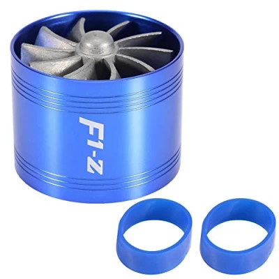Image de KIMISS Prise d&#039;air de la voiture Turbonator à simple ventilateur Turbine Super Chargeur Économiseur d&#039;essence carburant Turbo 64mm (Bleu)