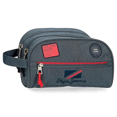 Image de Pepe Jeans Kay Trousse De Toilette Deux Compartiments Adaptable Bleu 26x16x12 cms Polyester