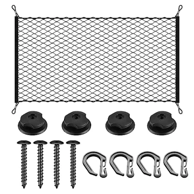 Image de PUERHUACI Filet Coffre Voiture,Filets pour Auto,Filet de Rangement Camping Car,Filet Voiture 60 x 80 cm,Filet Car, Elastique