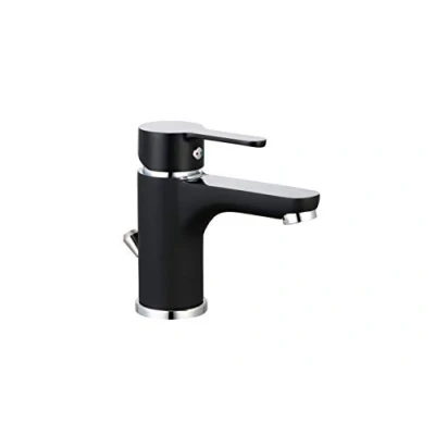 Image de EISL NI075DINBCR DIZIANI Robinet de Salle Bain monocommande avec bonde Mitigeur lavabo, Noir Mat/chromé