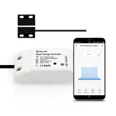 Image de Kit de commande porte garage Tellur WiFi, blanc Neuf