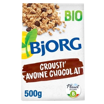 Image de BJORG Céréales Bio Crousti&#039; Avoine Chocolat Aux Complètes Sans Huile de Palme Réduit en Sucres Sachet 500 g