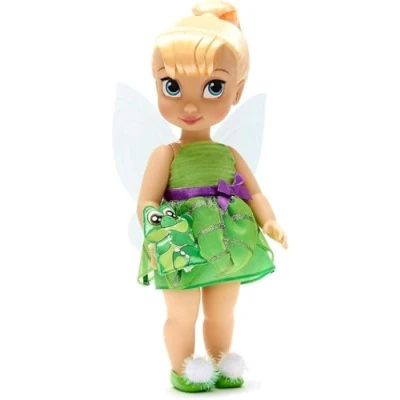Image de Disney Store poupée Fée Clochette, Collection Animator, Peter Pan, 39 cm / 15&quot; avec Chevelure réaliste et Tenue, Peluche Tic Tac en Satin, pour Les Enfants de 3 Ans Plus.