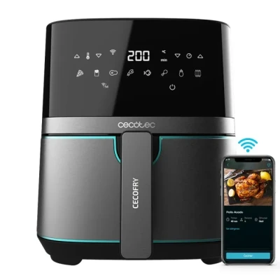 Image de Cecotec Friteuse sans Huile 5,5 L avec APP Cecofry Full Inox 5500 Connected. 1600 W, Diététique, Numérique, Finitions en Acier inoxydable, de capacité et technologie PerfectCook