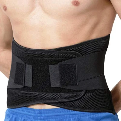 Image de NEOtech Care Ceinture lombaire avec sangles de compression doubles Support bas du dos EXTRA LARGE (25CM haut) Bande soutien posture (Noire, Taille XL)