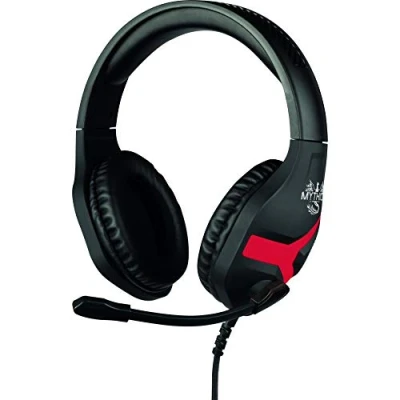 Image de Konix Mythics Casque Gaming Filaire Nemesis pour Nintendo Switch Microphone 45 Câble 1,5 m Prise Jack 3,5 mm Noir et Rouge
