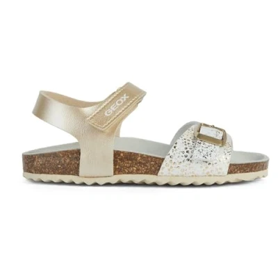 Image de Geox J Adriel Girl C Sandales, Blanc Platine, 26 EU