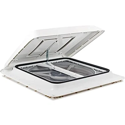 Image de Fiamma Lanterneau à manivelle Polar Control Turbo Vent avec thermostat et mastic pour caravane ou camping car