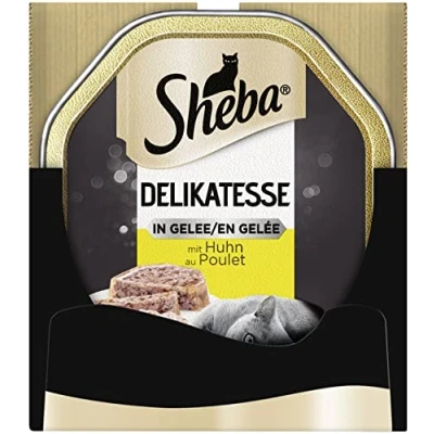 Image de Sheba Delikatesse Pâtée pour Chat au Poulet, 22 Sachets (2 x 11 85 g)