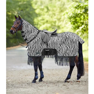 Image de Waldhausen Couverture de Marcheur Anti Mouches Zebra avec Franges 125/175